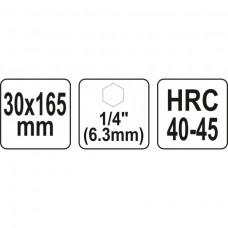 Burghiu spiralat 30x165 mm cu prindere 1/4" h..
